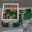 Flower House Building Set with LED Light, Garden House Fountain Countyard Buiding Toy with Flowers Potted & Cat Playset, Greenhouse Model Xmas Decor Gifts for Adults Friends Girls 6+