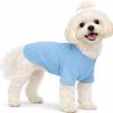 Lovelonglong Pet Clothing Dog Costumes Basic Blank T-Shirt Tee Shirts for Small Dogs Light-Blue S