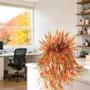 Artificial Hanging Flowers for Outdoors, Realistic UV Resistant Fake 6Pcs Fall Outdoor Flowers with 4 Pcs Faux Lavender Hanging Plants for Porch Patio Planter Garden Outside Yard (Orange)