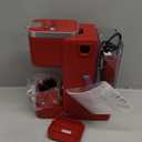 Single Serve Coffee Maker with Built-in Detachable Milk Frother, Iced and Hot Coffee Machine for K Cup & Grounds, 40oz Removable Water Reservoir, 6 Cup Sizes, Fits 7.3" Travel Mug, Red