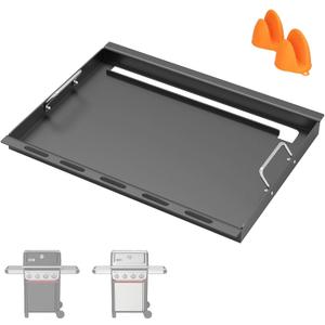 SafBbcue Full Size Griddle Insert for Weber Spirit 400 Series Flat Top Grills, Carbon Steel Griddle Insert for Weber Spirit E425/435 EP425/435 SP425/435 EX425 EPX435 Grill Replacement Parts, Non-stick