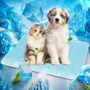 Mora Pets Dog Cooling Mat Breathable Cooling Pad for Dog Cats Washable Pet Cooling Mat for Indoor Outdoor Pets with Non-Slip Bottom 28 x 22 inch Light Blue, Small