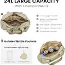 VONAL Diaper Bag Tote, Large 24L Diaper Bags Waterproof Hospital Bag for Labor Delivery, Travel Diaper Tote Baby Bag (Grey)