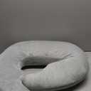 Ergonomic U-Shape Gaming & Lap Pillow - Crochet Pillow & Reading Support Pillow with Arm Relief, Comfort for Gamers, Crafters & Book Lovers (Light Gray)