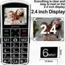 A400 Pro Silver - Large Button Cell Phone for Seniors4G LTE Unlocked Phones with SOS Button2MP Rear CameraCharging Dock1800mAhDual SIMSpeed DialVolume BoostHands-freeDumb PhoneUSB-C