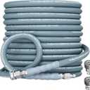 50ft Pressure Washer Hose 4800PSI, 3/8" Power Washing Hose Steel Wire Braided with Swivel Quick Connect, Non Marking Commercial Grade High Pressure Water Hose