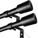 5/8” Diameter Curtain Rods 30-60 Inch, for 30-54 Inch Windows, Adjustable Splicing Black Curtain Rods for Windows with Brackets, Window Rod Long Small Curtains Rod, 2 Pack
