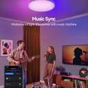 12 Inch Smart Ceiling Light, RGB+IC LED Flush Mount Light Fixture, 2400LM Dimmable, APP & Remote Control, 2700K-6500K DIY Color Ceiling Light for Bedroom Living Room, Works with Alexa & Google Home