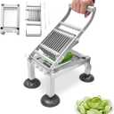 Commercial Tomato Slicer Manual Tomato Cucumber Onion Ham Egg Cutter Heavy Duty Stainless Steel Slicer Tool with 4 Suction Cups for Restaurant Home 0.4/10mm Thickness