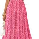 ZESICA Women's Summer Sleeveless Floral Wedding Guest Maxi Dress | Halter Neck, Flowy A Line, High Waist, Long Dress, Cocktail Party, Beach Vacation, Graduation, Bridal Shower, 2026 Fanshion
