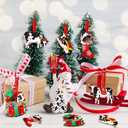 36 Pieces Christmas Cow Ornaments for Christmas Tree Wooden Western Cow Print Hanging Decorations Farm Animal Ornaments Decor for Xmas Holiday Party Favors Door Farmhouse Stocking Stuffers