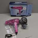 Conair Hair Dryer with Retractable Cord, 1875W Blow Dryer, 3 Heat Settings, 2 Speeds, Blow Dryer with Diffuser and Concentrator Attachments, Ionic + Tourmaline Technology, Pink