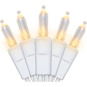 10 Lights LED Christmas Lights - Warm White Mini String Lights Flicker-Free for Small Tree, Crafts, Bottle, Wreath, Indoor and Outdoor Use, UL Certified, Non-Connectable, 5 Feet White Wire