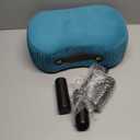 Small Footstool with Handle, Velvet Ottoman Foot Rest with Padded Seat, Curved Foot Stool with Wooden Legs, Portable Foot Rest for Living Room, Bedroom, Entryway, Peacock Blue