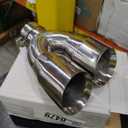 Exhaust Y Pipe 2.5" Inlet, A-KARCK Stainless Steel 3.5" Outlet 9.5" Long Y Pipe Withstands High Temperatures