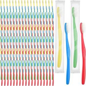 Tioncy 1000 Pieces Disposable Toothbrushes Individually Wrapped Toothbrushes Bulk Soft Bristle Tooth Brush Travel Manual Brush for Adults Camping Homeless Office Dental Care