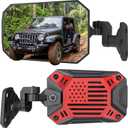 JOYTUTUS Red Wrangler Side Mirrors Doors Off Compatible with 1997-2018 Wrangler TJ JK JK Unlimited, Wider View No Vibrate & Wobble, Breakaway Design for Off-Road (Does Not Fit on Doors)