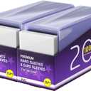 400 Card Sleeves Hard Plastic, Premium Baseball Card Sleeves, 3" x 4" Trading Cards Holder, Sports Football Game Cards Protectors Top Cases (200 Hard Sleeve + 200 Soft Sleeve)