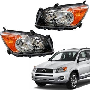 labwork Headlight Assembly Replacement for Toyota Rav4 2009-2012 Headlights Black Projector Set Driver and Passenger Side