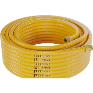 37FT Standard 3/4'' CSST Natural Gas Line Hose,3/4in Flexible Gas Line for Natural Gas and Propane, CSST Corrugated Stainless Steel Tubing Flexible Gas Pipe with 2 NPT Quick Connect Male Fittings