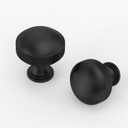10 Pack Matte Black Knurled Cabinet Knobs Kitchen Black Drawer Knobs Dresser Pulls Cupboard Hardware for Bathroom Cabinets (Curved Round Knobs)