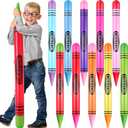 10 Pcs 41.34 Inch Jumbo Inflatable Crayons Neon Blow up Crayons Large Inflate Crayon Party Favors Giant Crayon Prop for Birthday Party Supplies Classroom Back to School Decorations