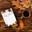 Andaz Press Fall Autumn Burgundy Maroon Floral Flowers Party, 5x7-inch Fill in The Blank Baby Shower Invitations with Envelopes, 24-Pack, Double Sided Printing, Includes Cards & Envelopes