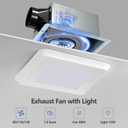 Bathroom Exhaust Fan with Light, 80-110-130 CFM, 1.0 Sones, 1000LM, 5CCT Dimmable, Ceiling Mount Shower Exhaust Fan, Quiet Bathroom Fan with Light, ETL & FCC Certified
