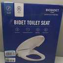 Bio Bidet Slim Zero Non Electric Bidet Toilet Seat Round, Low Profile Seat with Slow Close Lid, Battery Powered Night Light, Dual Nozzles, White