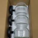 AVLA 3 Pack Glass Jars with Metal Lid, 58 OZ Clear Round Cookie Candy Jar, Food Storage Container with Black Lid, Empty Canister Set for Kitchen Counter, Pasta, Dog Treat, Snack