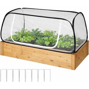 Pop Up Raised Garden Bed Cover -45''x22''x18'' Instant Plant Protection Against Bird, Pests & SquirrelPlant Net Cover for Raised Bed with Zipper Door for Protecting Vegetable Row