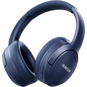 RUNOLIM Hybrid Active Noise Cancelling Headphones, 65H Playtime, Built-in Microphone, Bluetooth Wireless Over Ear Foldable Headphones with HiFi Audio, Home Travel Office