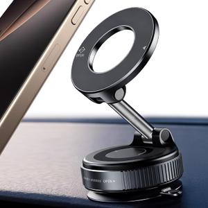 ONHAWKAS Magnetic Phone Holder for Car with Upgraded Vacuum Suction Base, N52 Powerful Magnet, 360° Rotation & 180° Tilt Adjustable Dashboard & Windshield Mount, Universal Hands-Free Car Accessory