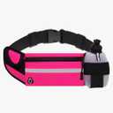 Running Belt with Water Bottle Holder, Plus Size Designer Waterproof Fanny Pack for Women Girls Kids iPhone Cell Phone Pouch, Waist Bag for Hiking,Runner,GYM,Workout,Sport Bum Hip Bags Pink