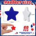 60 Pcs 4th of July Star Vase Bowl Table Filler Mini Resin Patriotic Star Red White Blue Decor for Craft Cutouts Tiered Tray Vase Bowl Table Filler Decor for Independence Day Hanging Ornament,1.18''