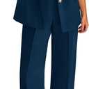 KIRUNDO Womens Suits 2 Piece Set Business Casual Blazer Jacket Wide Leg Dress Pants Suits Professional Work Office Outfits, Small