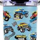 Monster Truck Tumbler with Top Handle and Flip Straw Lid 20oz Stainless Steel Insulated Travel Cups for Boys - Christmas Birthday Ideas for Monster Truck Kids Coffee Mugs