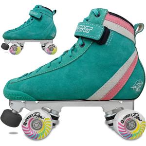 Bont Parkstar Soft Teal Suede Roller Skates for Park Ramps Bowls Street - Rollerskates for Outdoor and Indoor Skating, Soft Teal Multi-color 