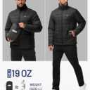 MIER Puffer Jacket for Men Lightweight Packable Winter Snow Jackets Water-resistant Warm Insulated Windproof Puffy Coats, L