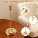 BEAHOT Gold Candle Holders, Set of 3 with Matching Candle Snuffer – Elegant Durable Non-Slip Candlestick Holders for Christmas Decorations Wedding Centerpiece, Dining Table & Home Gift Display