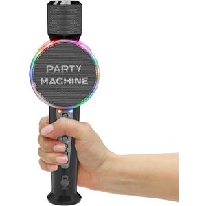 Singing Machine Wireless Karaoke Microphone for Kids & Adults, Party Machine Mic (Black) - Portable Handheld Bluetooth Microphone with Speaker & Voice Changer Effect - Karaoke Mic for Singing