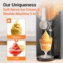 Slushie Machine for Home, Soft Serve Ice Cream Machine, 88oz Slushy Machine with 6 Preset Programs, Frozen Drink Maker for slush, Margaritas, Smoothie, Frapps, Milkshakes, and More (Cool Gray)