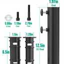 QZER Umbrella Pole Mount Stand Tube, Universal Umbrella Stainless Steel Tube Base Replacement Parts,Heavy Duty Umbrella Base Stake Holder,Umbrella Base Holder Tube Bracket for Garden Backyard Balcony