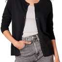 Amazon Essentials Women's Lightweight Crewneck Cardigan Sweater  XL, Black