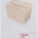 Staples Manila File Folders, Legal, 3 Tab, Assorted Position, 100/Box