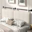 Headboards for Queen Size Bed, Wall Mounted Headboard with Fine Linen Upholstery and Button Tufting, Adjustable Heigh Headboard for Bedroom(Queen,Beige)