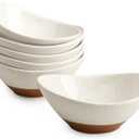 Teocera 5 Inch Porcelain Small Bowls Set, 6 Ounce small serving bowls for Dessert, Ice Cream, Snack, Dipping, Side Dishes, Microwave & Dishwasher Safe- Beige