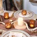 DARJEN Amber Votive Candle Holders Set of 24- Round Candle Holders Bulk, Glass Candle Holder for Vintage Decoration, Tea Lights Candle Holders for Wedding Home Party & Gift