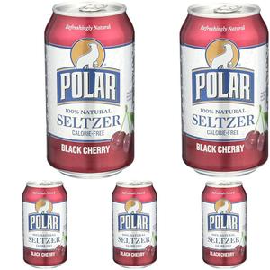 Polar Seltzer Water, Black Cherry, 12 fl oz (Pack of 24)