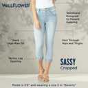 WallFlower Women's Juniors InstaSoft High-Rise Sassy Fit Skinny Stretch Crop Jeans (Blue, XL)
